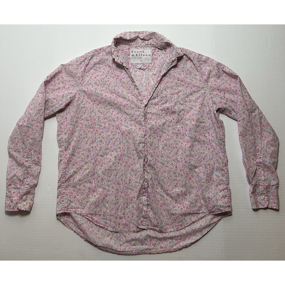 Frank & Eileen Eileen Floral Italian Cotton Button Front Shirt Size Small Casual